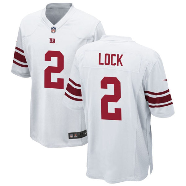 Men’s New York Giants #2 Drew Lock Nike White Vapor Untouchable Limited Jersey