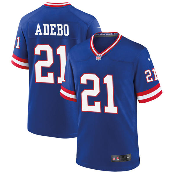 Men’s New York Giants #21 Paulson Adebo Nike Royal Classic Limited Jersey