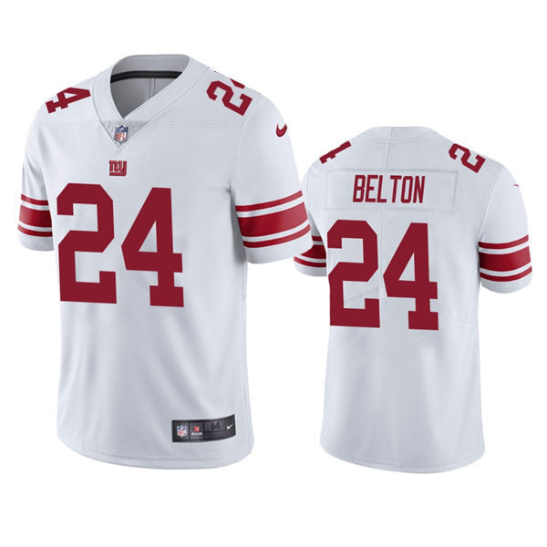 Men’s New York Giants #24 Dane Belton Nike White Vapor Untouchable Limited Jersey