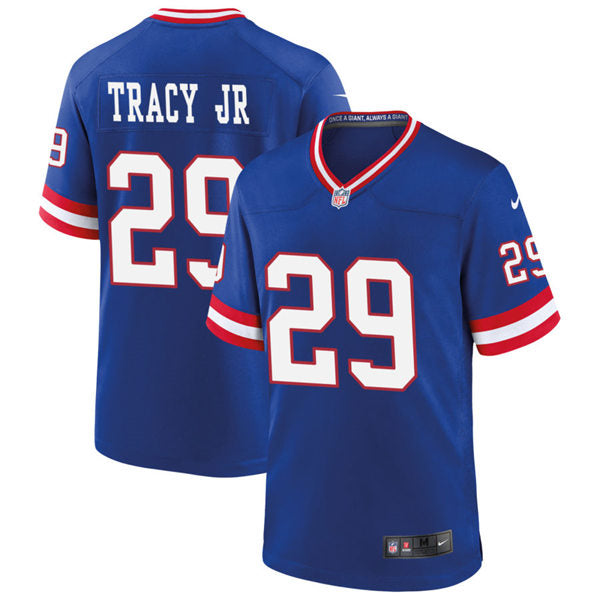 Men’s New York Giants #29 Tyrone Tracy Jr. Nike Royal Classic Limited Jersey