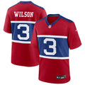 Men’s New York Giants #3 Russell Wilson Century Red 100TH Season Commemorative Jersey