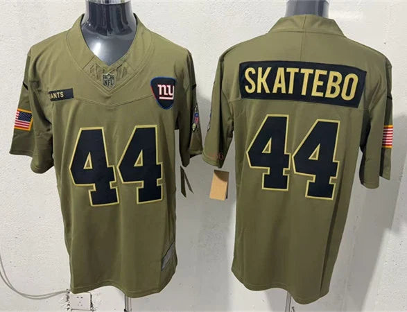 Men’s New York Giants #44 Cam Skattebo Nike 2025 Salute to Service Limited Jersey – Olive