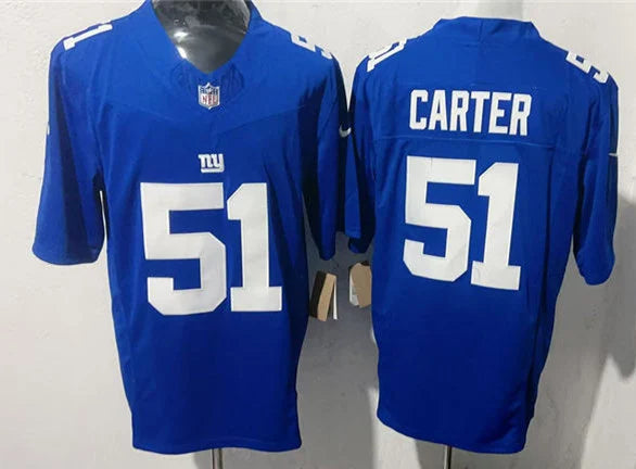 Men’s New York Giants #51 Abdul Carter Nike Royal Team Color Vapor F.U.S.E. Limited Jersey
