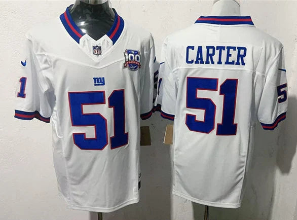 Men’s New York Giants #51 Abdul Carter White Color Rush Limited Jersey