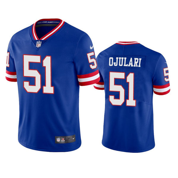 Men’s New York Giants #51 Azeez Ojulari Royal Classic Vapor Limited Jersey
