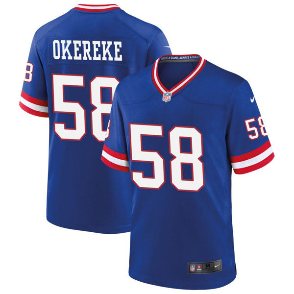 Men’s New York Giants #58 Bobby Okereke Nike Royal Classic Limited Jersey
