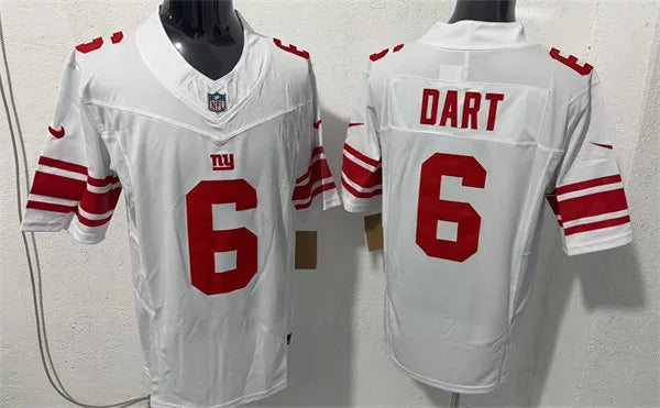 Men’s New York Giants #6 Jaxson Dart Nike White Vapor F.U.S.E. Limited Jersey