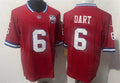 Men’s New York Giants #6 Jaxson Dart  Red 100TH Replic Limited Jersey