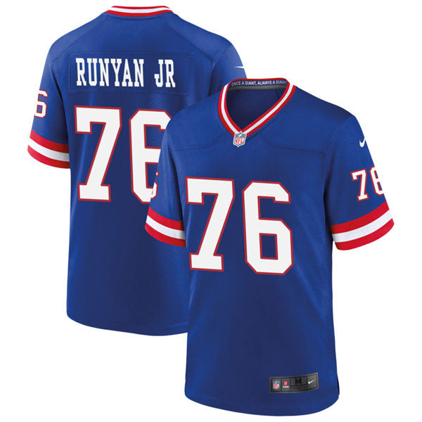 Men’s New York Giants #76 Jon Runyan Jr. Nike Royal Classic Limited Jersey