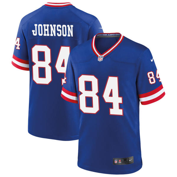 Men’s New York Giants #84 Theo Johnson Nike Royal Classic Limited Jersey