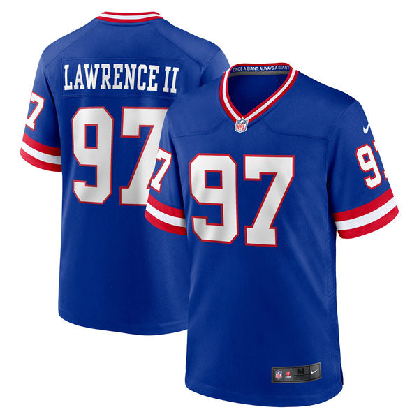 Men’s New York Giants #97 Dexter Lawrence II Royal Classic Vapor Limited Jersey