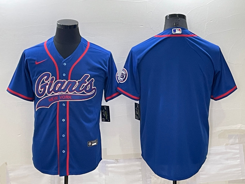 Men’s New York Giants Blue Blank Jersey