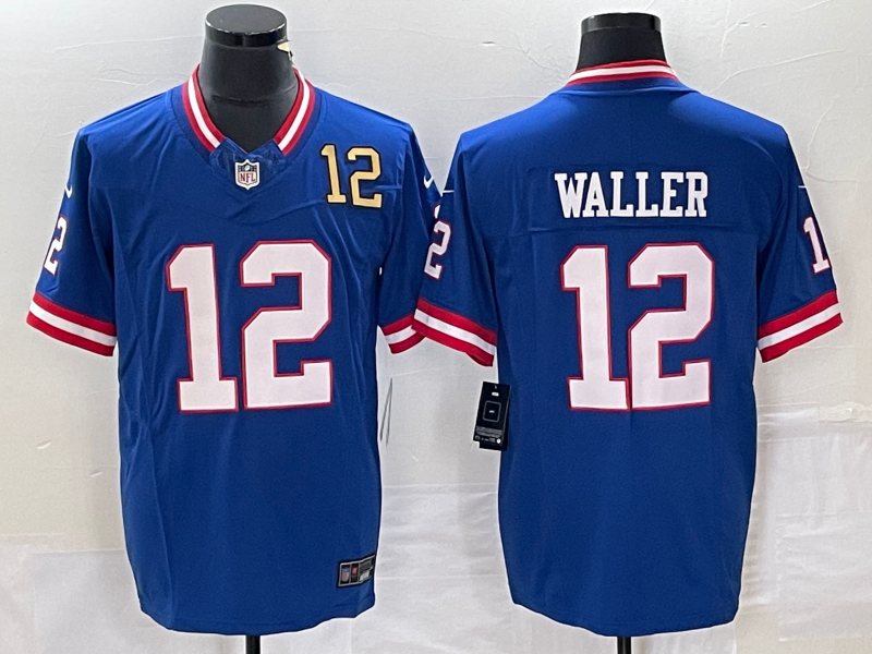 Men’s New York Giants Darren Waller #12 Royal Classic Jersey