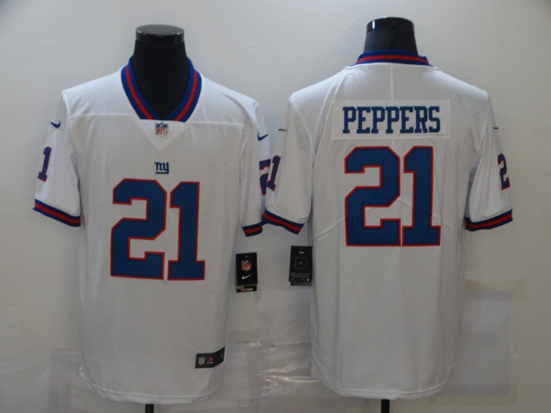 Men’s New York Giants Jabrill Peppers #21 White Jersey