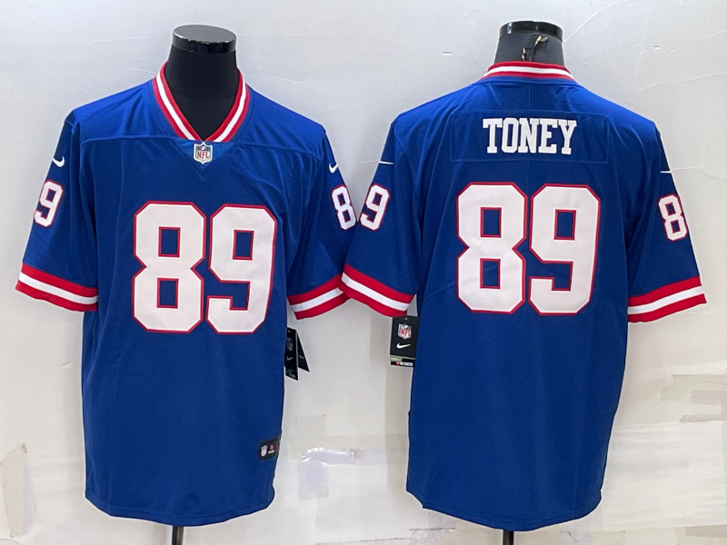 Men’s New York Giants Kadarius Toney #89 Royal Classic Retired Jersey