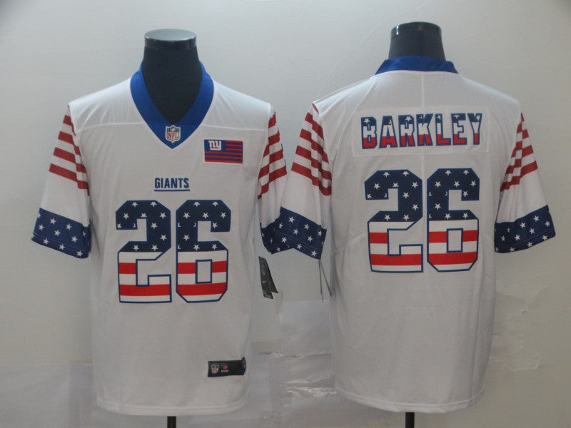 Men’s New York Giants Saquon Barkley #26 White Jersey