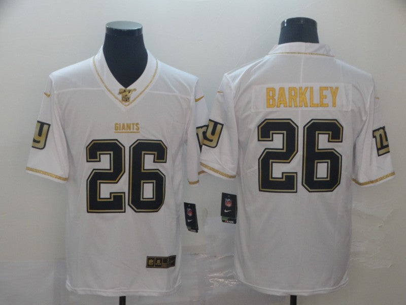 Men’s New York Giants Saquon Barkley #26 White Jersey