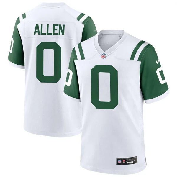 Men’s New York Jets #0 Braelon Allen White Alternate Classic Limited Jersey