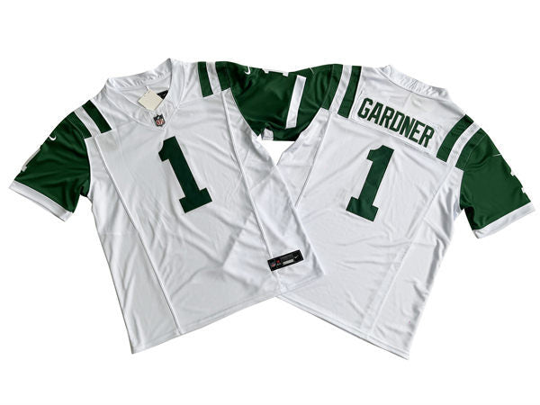 Men’s New York Jets #1 Sauce Gardner White Alternate Classic Jersey