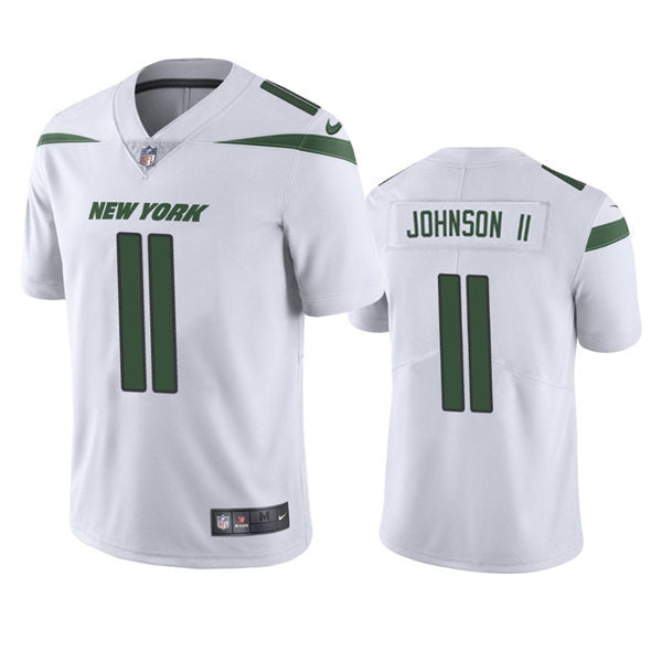 Men’s New York Jets #11 Jermaine Johnson II Nike White Vapor Limited Jersey