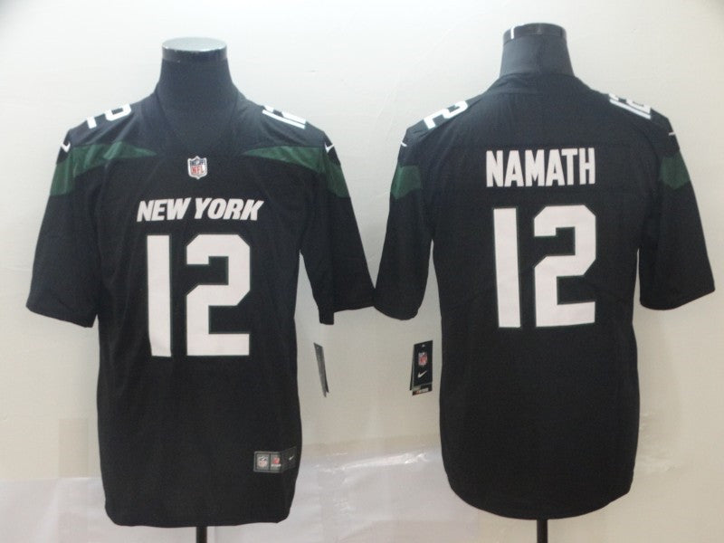 Men’s New York Jets #12 Joe Namath Black Nike NFL Vapor Limited Jersey
