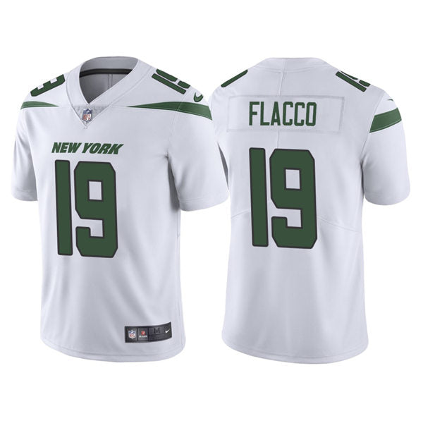 Men’s New York Jets #19 Joe Flacco Nike White Vapor Limited Jersey