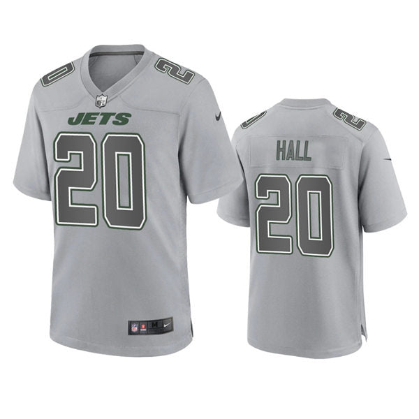 Men’s New York Jets #20 Breece Hall Gray Atmosphere Fashion Game Jersey