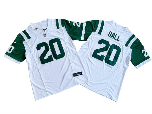 Men’s New York Jets #20 Breece Hall  White Alternate Classic Jersey