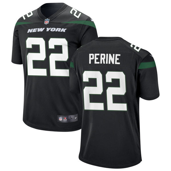 Men’s New York Jets #22 La’Mical Perine Nike Stealth Black Alternate Limited Jersey