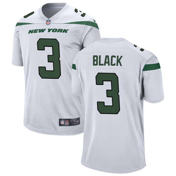 Men’s New York Jets #3 Tarik Black Nike White Vapor Limited Jersey