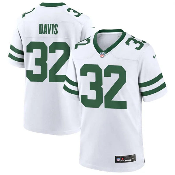 Men’s New York Jets #32 Isaiah Davis Nike White Vapor Legacy F.U.S.E. Limited Jersey