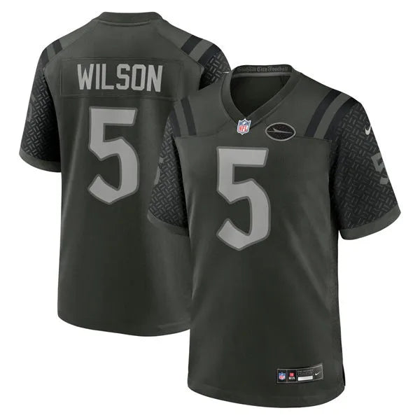 Men’s New York Jets #5 Garrett Wilson Gotham Green 2025 Rivalries Collection Limited Jersey