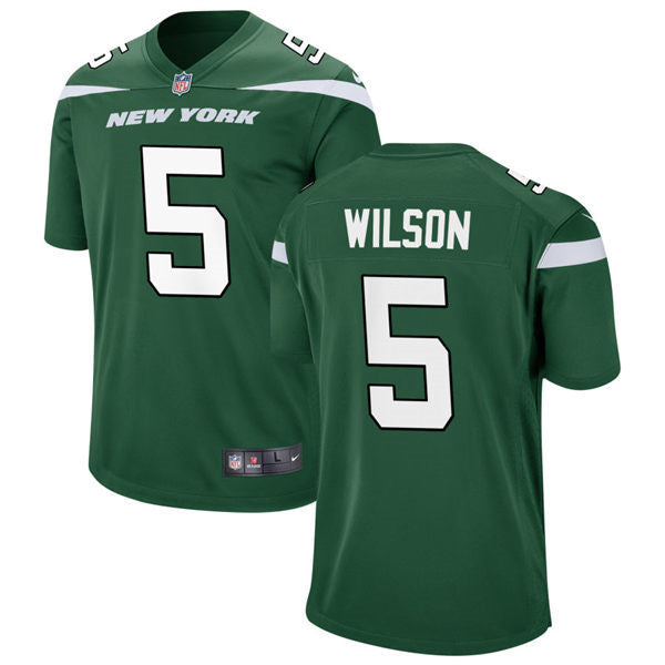 Men’s New York Jets #5 Garrett Wilson Nike Gotham Green Vapor Limited Jersey