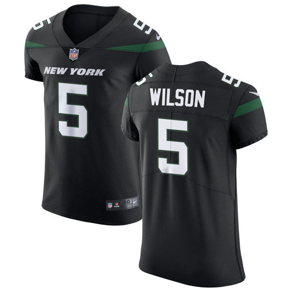 Men’s New York Jets #5 Garrett Wilson Nike Stealth Black Alternate Limited Jersey