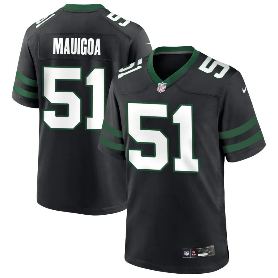 Men’s New York Jets #51 Francisco Mauigoa Nike Black Alternate Legacy F.U.S.E. Limited Jersey