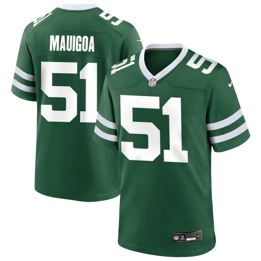 Men’s New York Jets #51 Francisco Mauigoa Nike Green Vapor Legacy F.U.S.E. Limited Jersey