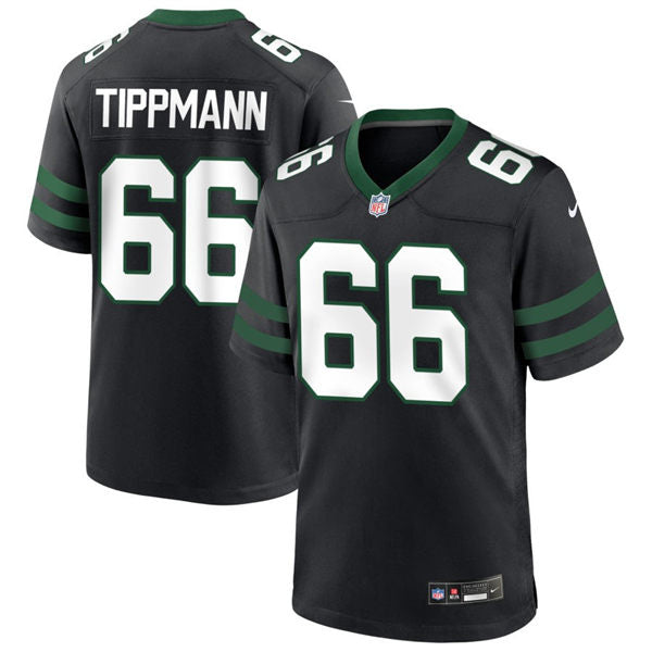 Men’s New York Jets #66 Joe Tippmann Nike Black Alternate Legacy Game Jersey