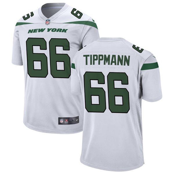 Men’s New York Jets #66 Joe Tippmann Nike Home White Vapor Limited Jersey