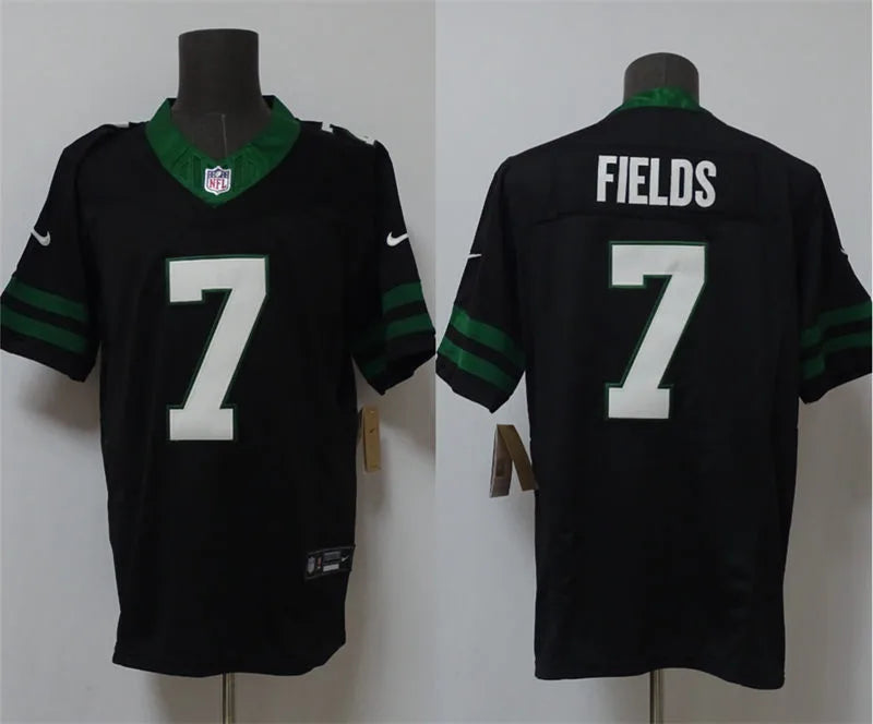 Men’s New York Jets #7 Justin Fields Nike Black Alternate Legacy Game Jersey