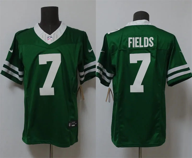 Men’s New York Jets #7 Justin Fields Nike Legacy Green Vapor F.U.S.E. Limited Jersey