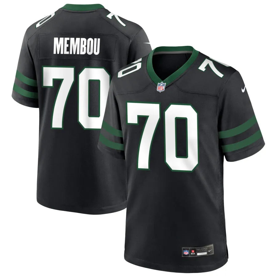 Men’s New York Jets #70 Armand Membou Nike Black Alternate Legacy F.U.S.E. Limited Jersey