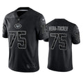 Mens New York Jets #75 Alijah Vera-Tucker 2022 Black Rflctv Limited Jersey
