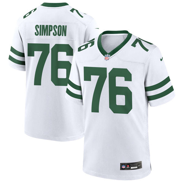Men’s New York Jets #76 John Simpson White Legacy Game Jersey