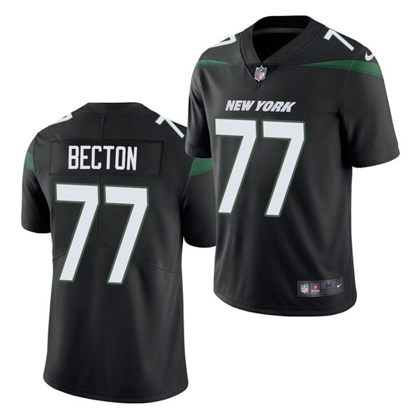 Men’s New York Jets #77 Mekhi Becton Alternate Black Nike NFL Vapor Limited Jersey