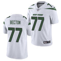 Men’s New York Jets #77 Mekhi Becton Nike White NFL Vapor Limited Jersey
