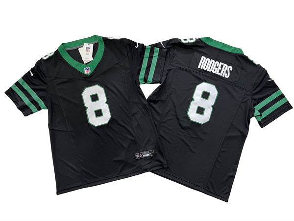 Men’s New York Jets #8 Aaron Rodgers Nike Black Alternate Legacy Game Jersey