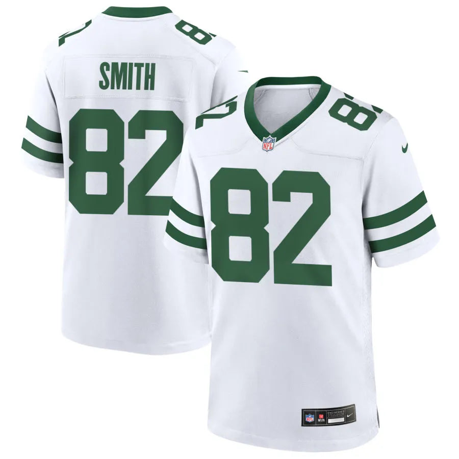 Men’s New York Jets #82 Arian Smith Nike White Vapor Legacy F.U.S.E. Limited Jersey