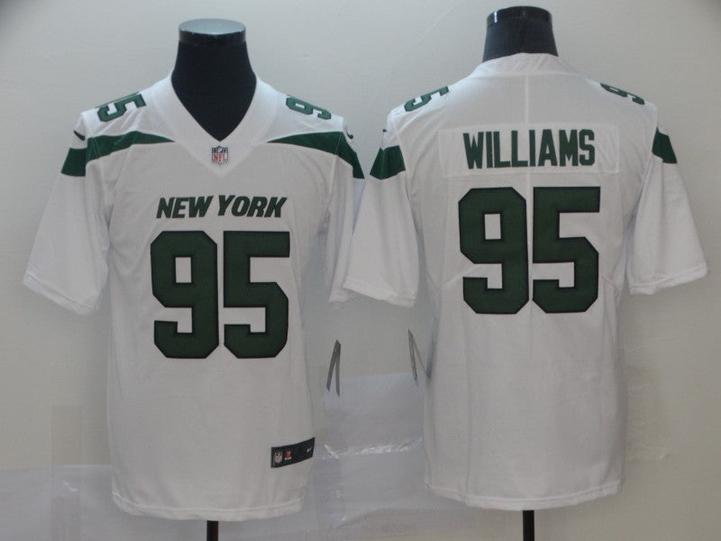 Men’s New York Jets #95 Quinnen Williams Nike White NFL Vapor Limited Jersey