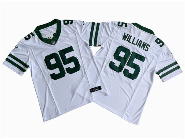 Mens New York Jets #95 Quinnen Williams Nike White Vapor F.U.S.E. Legacy Jersey