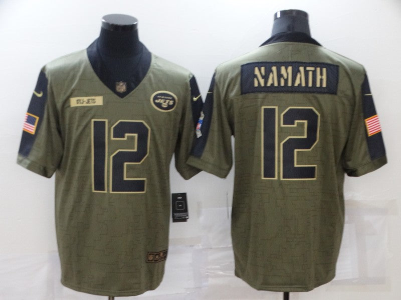 Men’s New York Jets Joe Namath #12 Brown Jersey